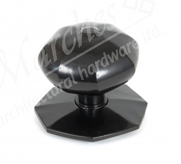 Octagonal Centre Door Knob - Black