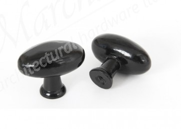 Oval Cabinet Knob - Black