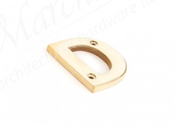 Letter D - Polished Brass