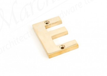 Letter E - Polished Brass