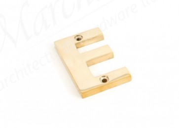 Letter E - Polished Brass