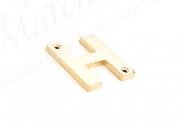 Letter H - Polished Brass