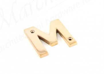 Letter M - Polished Brass