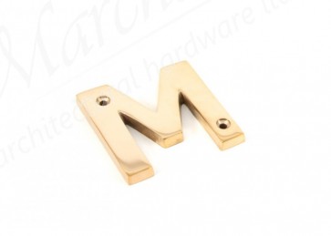 Letter M - Polished Brass