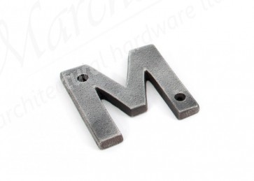 Letter M - Antique Pewter