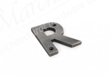 Letter R - Antique Pewter