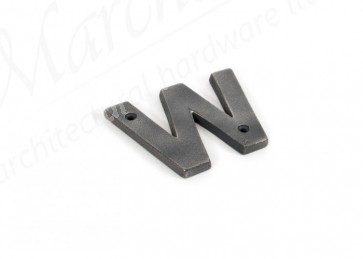 Letter W - Antique Pewter