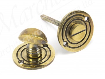 Round Bathroom Thumbturn - Aged Brass 