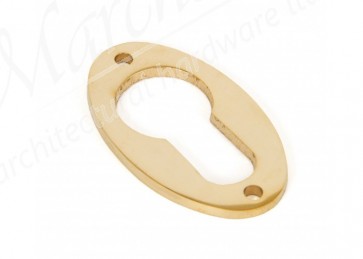 Period Oval Euro Escutcheon - Polished Brass