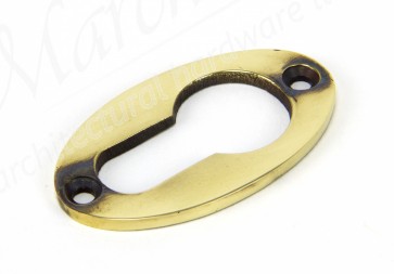 Period Oval Euro Escutcheon - Aged Brass