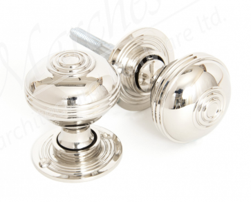 Small Prestbury Mortice/Rim Knob Sets - Polished Nickel 