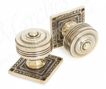 Tewkesbury Square Mortice Knob Set - Aged Brass 