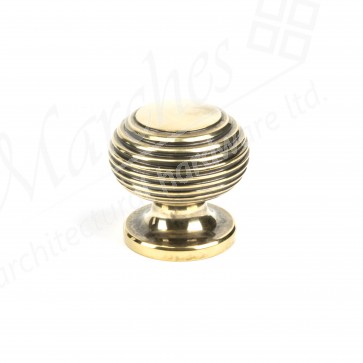 Aged Brass Beehive Cabinet Knob 30mm