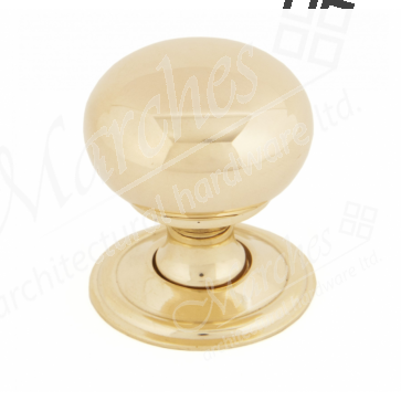 Mushroom Cabinet Knob - Polished Brass