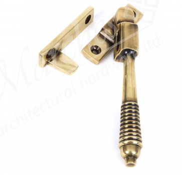 Reeded Night Vent Locking Fastener - Aged Brass 