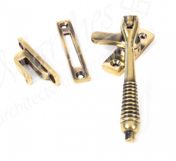 Locking Reeded Fastener - Aged Brass 