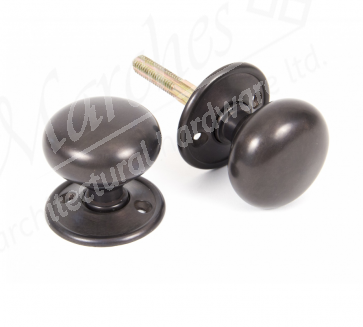 Small Mushroom Mortice/Rim Knob Sets - Aged Bronze 