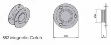 Brio 40mm Ø Panel to Panel Magnetic Catch (Pair) - Satin