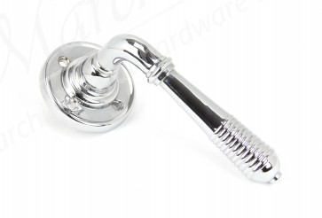 Reeded Lever on Rose Set - Polished Chrome