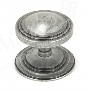 Art Deco Centre Door Knob - Pewter