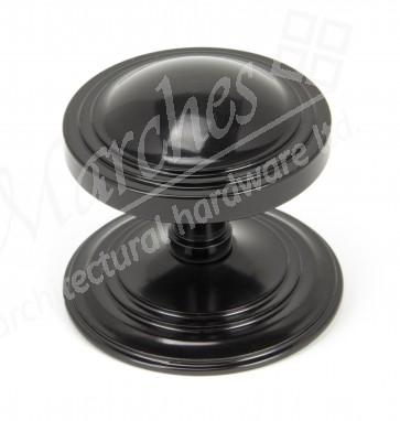 Art Deco Centre Door Knob - Black