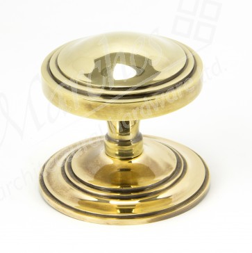 Art Deco Centre Door Knob - Aged Brass