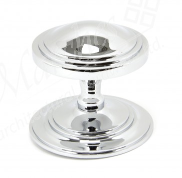 Art Deco Centre Door Knob - Polished Chrome