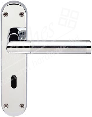 Mitred Lever Lock Handle - Polished Chorme/Satin Chrome