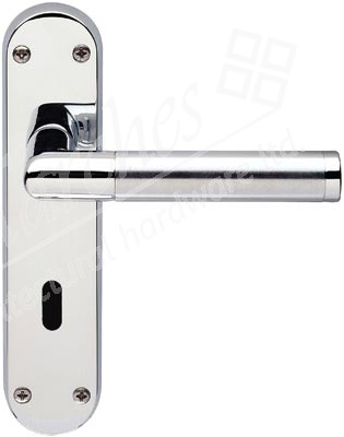 Mitred Lever Handle on Backplate - Dual Finish