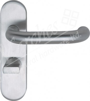 SNOWDON ø 19 mm lever handles, with bathroom lock backplate, 57 mm lock centres, sprung