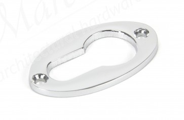 Period Oval Euro Escutcheon - Polished Chrome