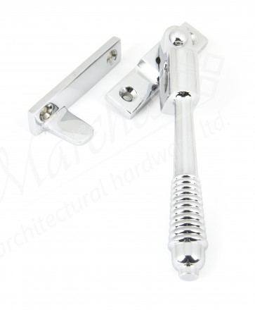 Reeded Night Vent Locking Fastener - Polished Chrome