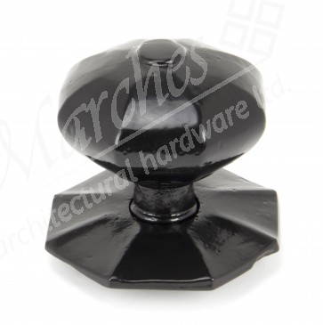 Octagonal Centre Door Knob (Internal) - Black