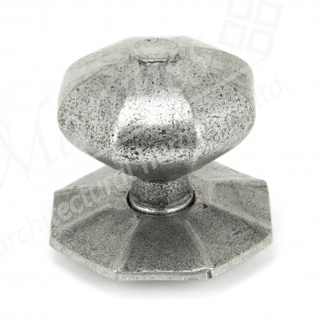 Octagonal Centre Door Knob (Internal) - Pewter