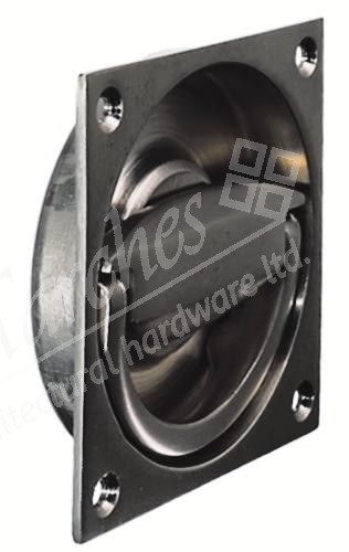 Flush Ring Handle 75x75mm - Satin Nickel