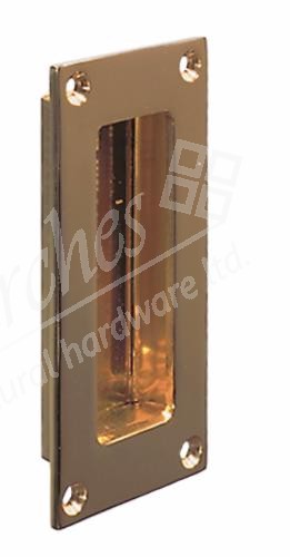 Flush Pull Handle 102x51mm - Polished Brass