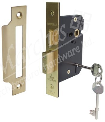 Mortice 5 lever sash lock, 57 mm lock centres, 57 mm backset, Modular