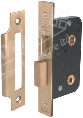 Bathroom Lock 63mm Satin Brass