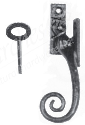 Lockable casement fastener, wedge plate, iron