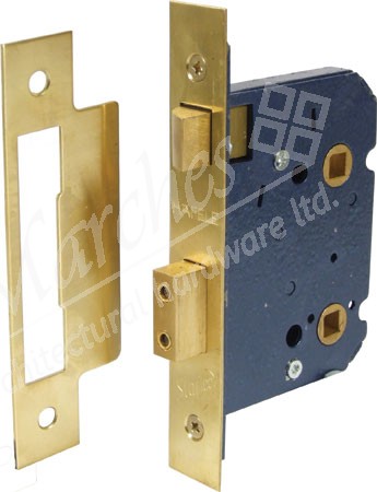 Mortice bathroom lock, 57 mm lock centres, 45 mm backset, Modular, 8 + 8 mm followers