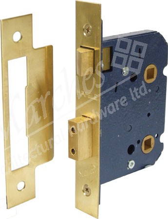 Mortice bathroom lock, 57 mm lock centres, 45 mm backset, Modular, 8 + 8 mm followers