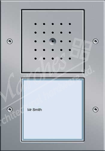 Door station surface-mounted with door speaker and 1-gang call button