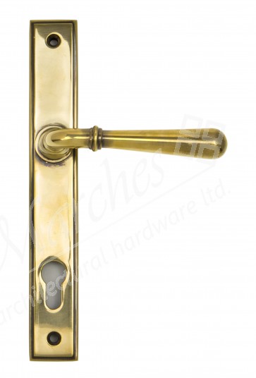 Newbury Slimline Lever Espag. Lock Set - Aged Brass