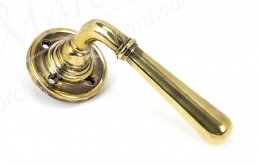 Newbury Lever on Rose - Aged Brass