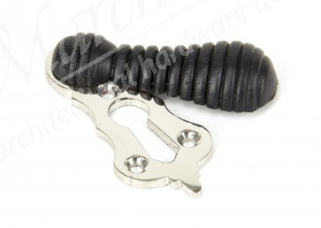 Ebony Beehive Escutcheon - Polished Nickel