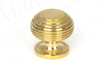 30mm Beehive Cabinet Knob - Polished Brass