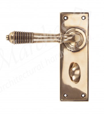 Reeded Lever Bathroom Set - Polished Bronze