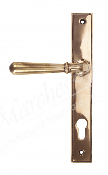 Newbury Slimline Lever Espag. Lock Set - Polished Bronze