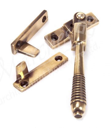 Reeded Night Vent Locking Fastener - Polished Bronze