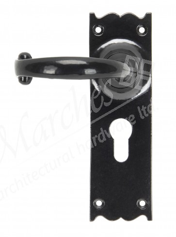 Cottage Euro Lever Lock Set - Black 